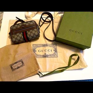 Auth GUCCI Ophidia GG Supreme mini bag excellent condition